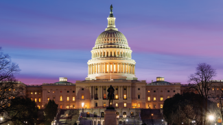 US Capitol at dusk