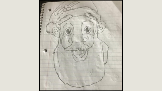 Drawing of Santa