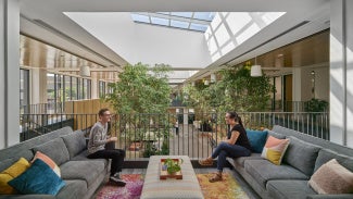 Atrium seating at The Stanley Center