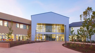 exterior of steel building system school