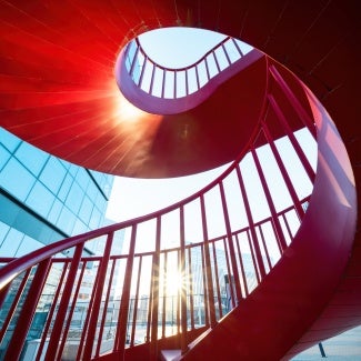 Red spiral staircase 