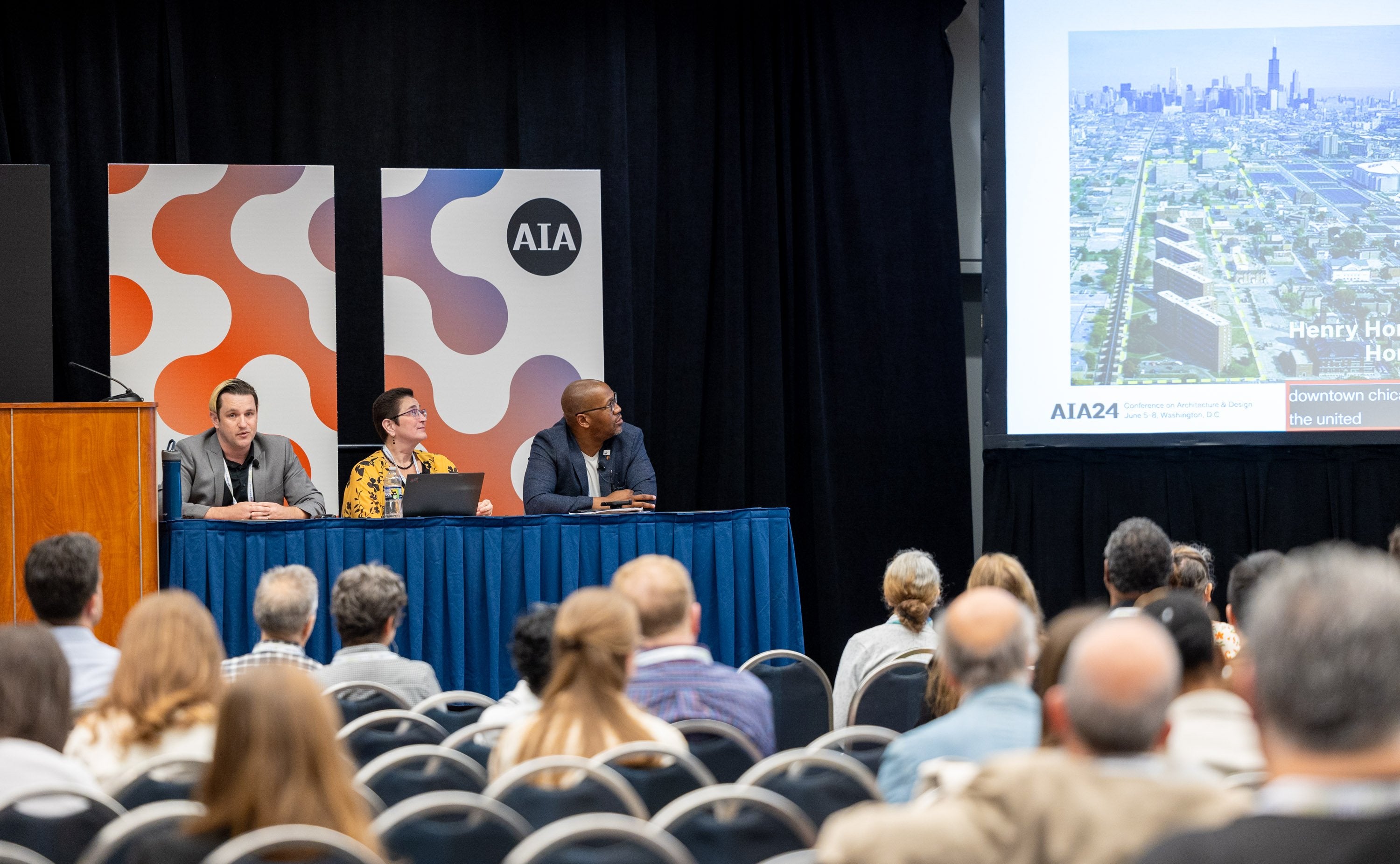 Architects attending a learning session at the AIA Conference on Architecture & Design.