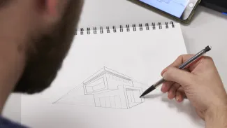 Man sketching