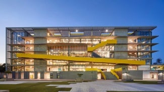 Exterior of American School Foundation of Guadalajara | High School at dusk