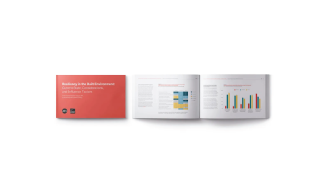 Cover and inside page of Resiliency in the Built Environment report