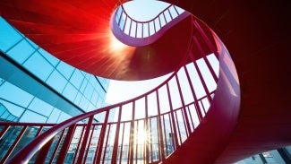Red spiral staircase