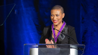 Kimberly Dowdell speaks at her inauguration as AIA's 100th president. 