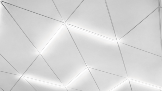 Many of the cross members in the suspended ceiling grid system were replaced with JLC Tech T-Bar Flex lights specifically designed to integrate with the Armstrong ceilings.