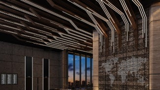 Example of an open plenum ceiling