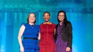 AIA's 2023-2025 presidents Emily Grandstaff-Rice, Kimberly Dowdell, Evelyn Lee