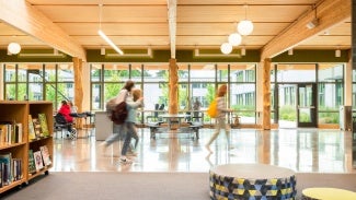Shown to create improved learning outcomes, the connection to biophilic elements within the building’s “loop” circulation, material palette, and performance re-enforces a connection to nature.