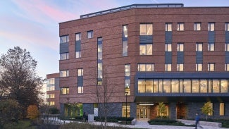 The building’s design is an extension of the natural environment, moving through the interior and celebrating the biodiversity of the adjacent wetland and forest through spatial diversity, botanical integration, harvested daylight, protected viewsheds, and natural materials.
