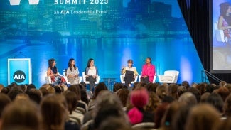 women leaders convening on mainstage at WLS 2023