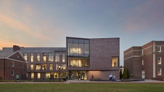 Campus frontage deliberately quiet in form and detail