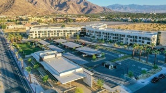 Aerial view of Living Out in Palm Springs, Calif.