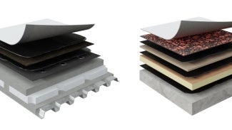 Two examples of hybrid roof assemblies