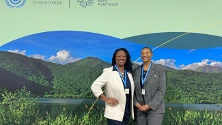 Lakisha Ann Woods, AIA EVP/CEO, and Kimberly Dowdell, AIA, 2024 AIA President at COP29