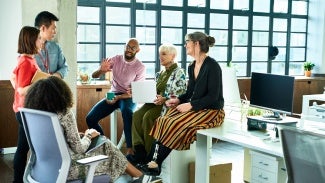 Group of architects sitting at a table