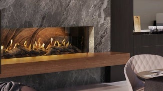 Fireplace in contemporary home