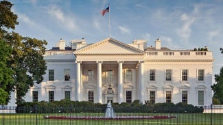 Front view of the White House in Washington, D.C.