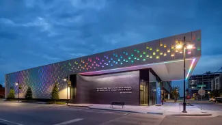 exterior greenwood rising at night tulsa okla