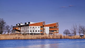 Phillip Merrill Environmental Center, view of the building looking east across the site