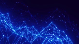 Blue connected lines resembling artificial intelligence
