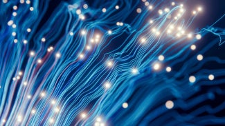 Blue streaks of technology resembling artificial intelligence