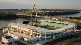 Aerial view of CPKC Stadium