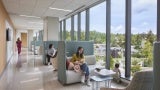 Interior waiting and respite space in Seattle Children's Building Care: Diagnostic and Treatment Facility