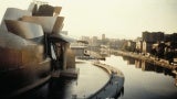 Exterior of Guggenheim Museum Bilbao riverbank