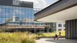 woman working on rooftop garden on Martin Luther King Jr. Memorial Library 