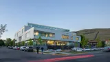 Exterior of Missoula Public Library New Main Library with hill in the background.