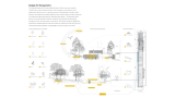 Diagram of the different tree and plant species as well as a diagram of the stormwater infiltration, storage, and reuse. 