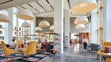 The project provides not only comfortable, private residential spaces, but also welcoming and accessible community areas that facili‑ tate meeting new people, enjoying moments of calm, and spending free time on fulfilling recreational activities. In the student lounges, furniture is suitable to socialization and “social studying,” and we expect these spaces will take on the character of a co-working space.