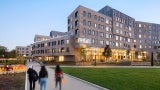 First‑floor public programs are placed in a transparent “store‑ front” base throughout the eight buildings, so that activities within are visually shared with the entire community.