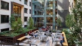 Upper courtyard patio, facing North