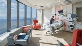 The imagery of landscapes was also brought into the patient rooms and designed to mitigate the disconcerting effect of medical infrastructure and devices.