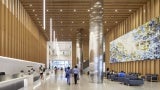 Visitor lounge with abundant light and views
