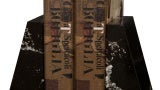 black marble bookends