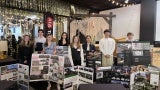 Students displaying their design creations at AIA Toledo's HS Design Competition.