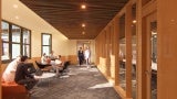 A rendering of a lounge at CSHL.