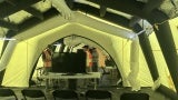 inflatable tent i-beam training exercise