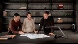 A design team working together
