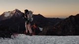 Nicole Becker climbing in Pequeno Alpamayo, Bolivia