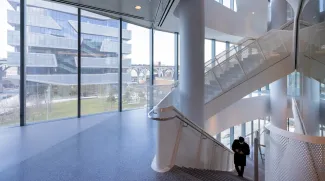 Staircase inside of Columbia Business School 