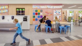 Open learning space inside of Ehrman Crest Elementary and Middle School