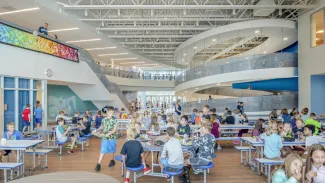 Cafeteria inside of Ehrman Crest Elementary and Middle School