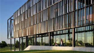 Exterior wall detail of Southeast Community College Academic Excellence Center