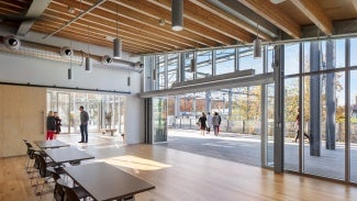 Inside entrance of building